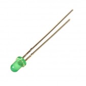 100pcs 3 mm Green LED (Diffused Lens)