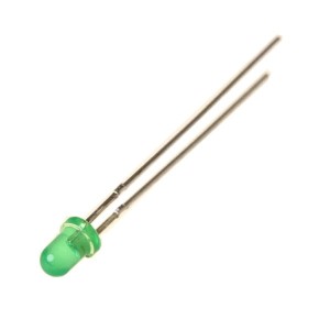 100pcs 3 mm Green LED (Diffused Lens)