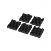 5pcs Black Slotted Aluminum Heat Sink (28x28x8mm)