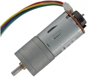 JGA25-371 DC Gearmotor with Encoder (201 RPM at 12 V)