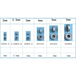 2pcs Miniature Ball Bearing (2.5mm internal diameter)