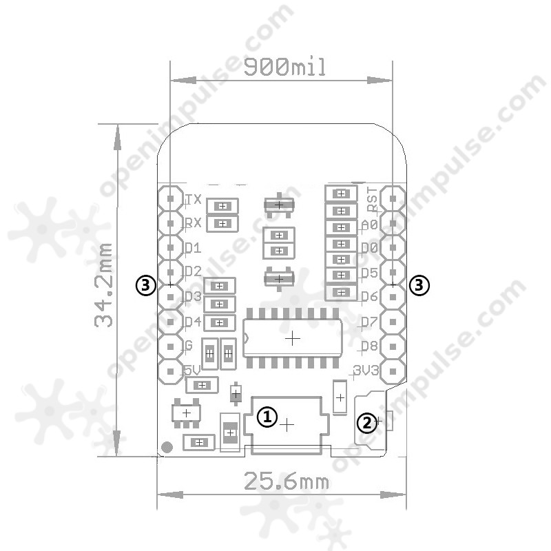 WeMos D1 mini pins and diagram